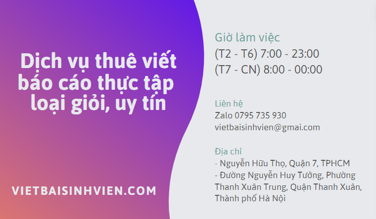 Dịch vụ viết thuê báo cáo thực tập Vietbaisinhvien