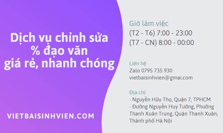 Thuê dịch vụ chỉnh sửa đạo văn