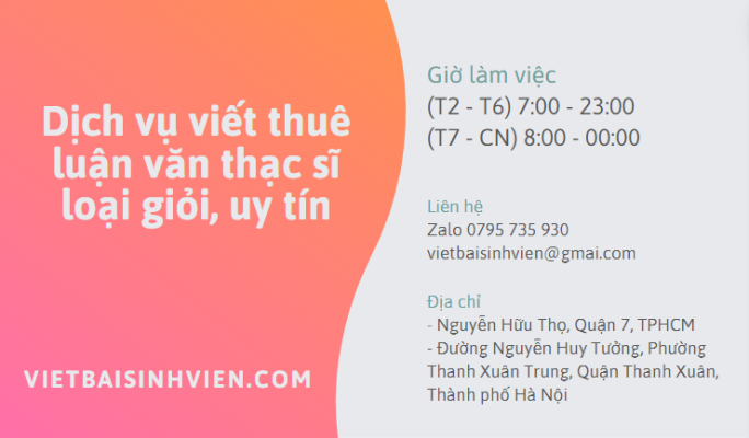 Viết thuê luận văn cao học loại giỏi