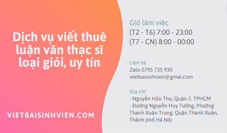 Viết thuê luận văn cao học loại giỏi