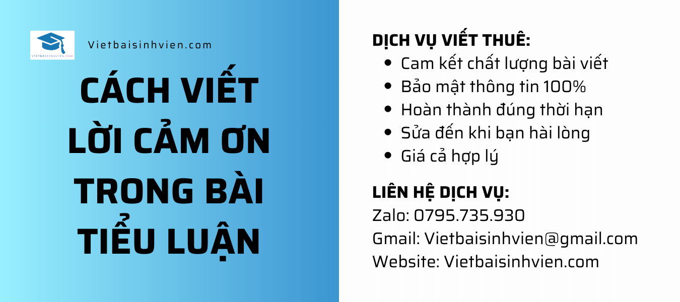 Viết lời cảm ơn trong tiểu luận