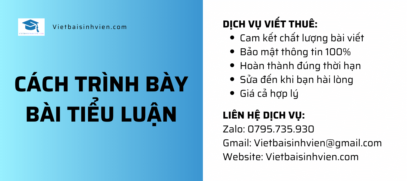 Cách trình bày bài tiểu luận