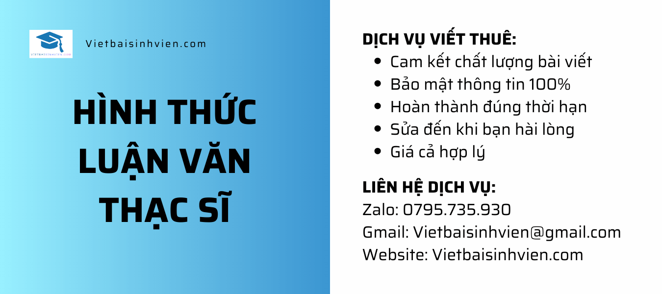 Hình thức luận văn Thạc sĩ